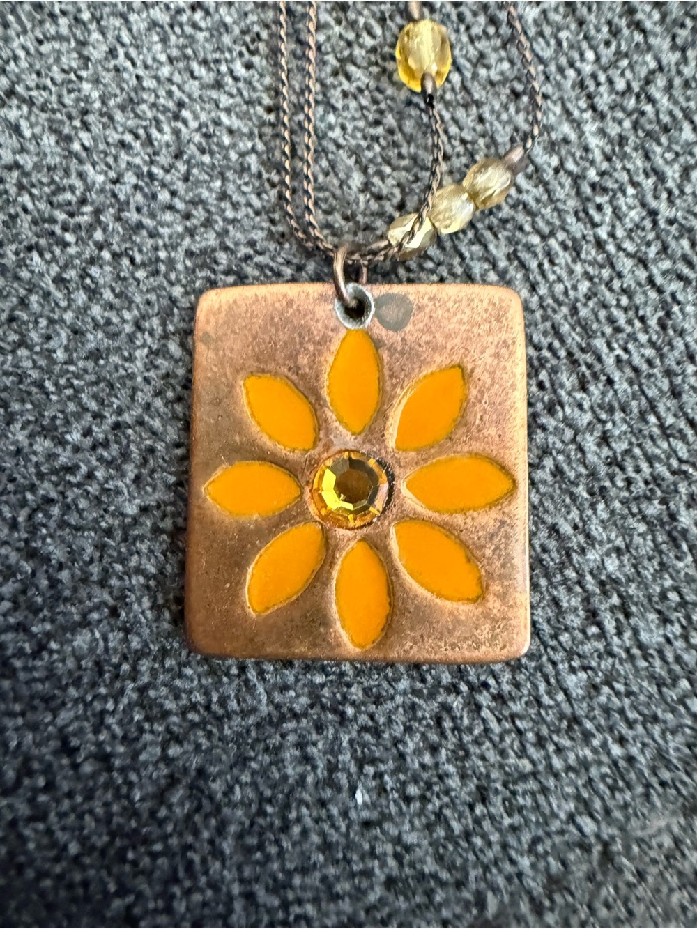 Yellow Daisy Pendant Necklace - Women Jewelry